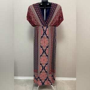 Maggy London Multi Patterned Maxi Dress Size 6